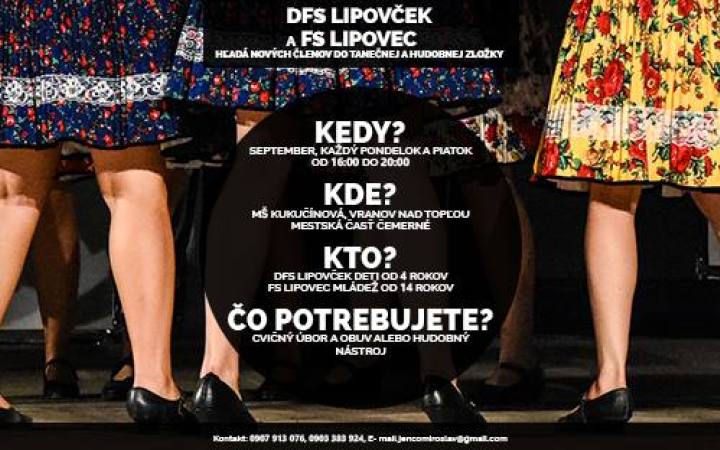 Nábor do FS LIPOVEC a DFS Lipovček – FS Lipovec